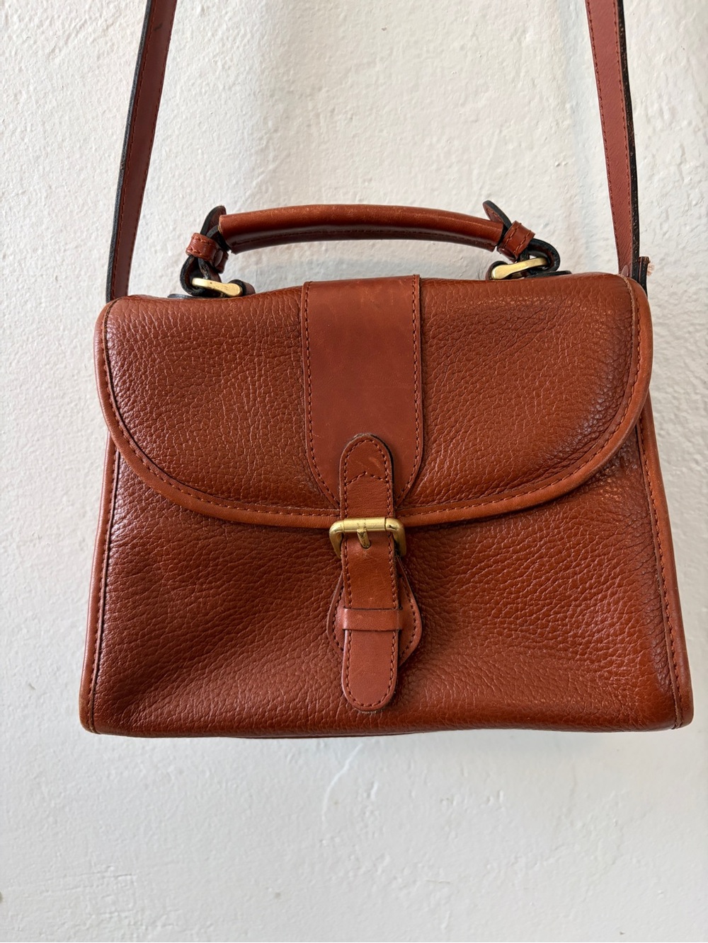 Vintage Liz Claiborne Rust Brown Leather Top-Handle Satchel